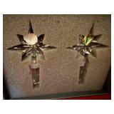 Waterford Crystal Bottle Stoppers Pair in Box Star Cut Barware