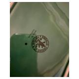 Green Majolica Style Rabbit Plates Serving Platter Glass Plate Lot