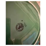 Green Majolica Style Rabbit Plates Serving Platter Glass Plate Lot