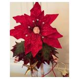 Christmas Decor Lot Poinsettia Elves Ornament Tree Box Mixed Set