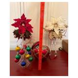 Christmas Decor Lot Poinsettia Elves Ornament Tree Box Mixed Set