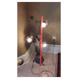 After Moreau Art Nouveau Figural Floor Lamp 3-Light Bronze Tone 39in