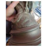 After Moreau Art Nouveau Figural Floor Lamp 3-Light Bronze Tone 39in