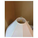 Vintage Neoclassical Urn Table Lamp Cut Glass Gold Tone w Shade