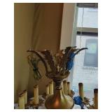 Large Vintage Ornate Brass Multi-Tier Chandelier 24-Light Scrolled Leaf Design
