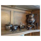 Vintage Silverplate Hollowware Group Tea Urn Vase Bowls 8 Pcs