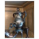 Vintage Silverplate Hollowware Group Tea Urn Vase Bowls 8 Pcs