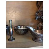 Vintage Silverplate Hollowware Group Tea Urn Vase Bowls 8 Pcs