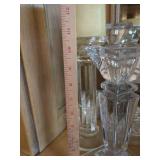 Mixed Vintage Pressed Glass & Crystal Lot Bowls Pitcher Candlesticks