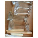 Lot of 5 Clear Glass Candlestick Holders Taper Candle Holders Decor Event
