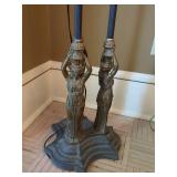 Neoclassical Figural Caryatid Floor Lamp 3 Maiden Base With Shade