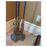 Neoclassical Figural Caryatid Floor Lamp 3 Maiden Base With Shade