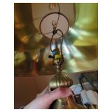 Vintage Brass Tone Urn Table Lamp with Cream Shade Traditional Decor