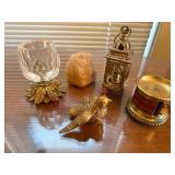 Mixed Decorative Accent Lot Glass Holder Lantern Bird Stamp Holder Mineral