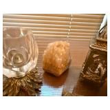 Mixed Decorative Accent Lot Glass Holder Lantern Bird Stamp Holder Mineral