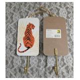 Jaguar Statue, Jaguar Plate, 2- Tiger Plates, 2- Tiger Wall Hangers, 2-Coffee Mugs, 3-Plastic Margarita Glasses.