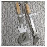 Dolly Parton Guitar Shaped Wood Handled BBQ Tongs and Spatula.  Tumblers