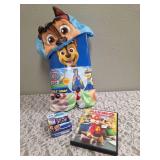 Paw Patrol Snuggle Wrap (31" x 55"), Paw Patrol 24 Piece Puzzle, Alvin and the Chipmunks DVD-Used