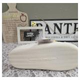 Ladies Slippers M(7-8) Garlic Press and Grinder, "Farmers Market" Cow Sign (8" x5"), Homemade Apple Pie Recipe Cutting Board (11.5" x 7.5") , Pantry Wood Sign (18.5" x 6.5")