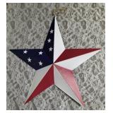 Celebrate America!!     BBQ Tongs, 2-Patriotic Flags (13.8 x 23"), Liberty Can Koozie, Liberty Can Koozie Short, Metal Star (12"), 2- Patriotic Flag Wind Blazers (25" x 4.75"), Patriotic Bow (19")