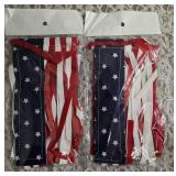Celebrate America!!     BBQ Tongs, 2-Patriotic Flags (13.8 x 23"), Liberty Can Koozie, Liberty Can Koozie Short, Metal Star (12"), 2- Patriotic Flag Wind Blazers (25" x 4.75"), Patriotic Bow (19")