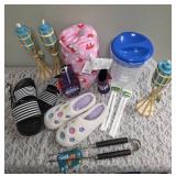 Char Broil BBQ Tongs, USA Can Koozie, USA Bottle Koozie, Torch Wicks, Bamboo Table Torches, Ladies Slipper (7-8), Men