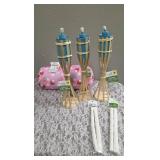 Char Broil BBQ Tongs, USA Can Koozie, USA Bottle Koozie, Torch Wicks, Bamboo Table Torches, Ladies Slipper (7-8), Men