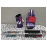 Char Broil BBQ Tongs, USA Can Koozie, USA Bottle Koozie, Torch Wicks, Bamboo Table Torches, Ladies Slipper (7-8), Men