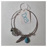 Necklace , Earrings, Bracelet.  Turquoise color.