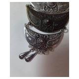 Necklace and Earrings.  Shades of silver and gray.