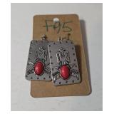 Necklace and Earrings.  Shades of red.