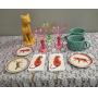 Jaguar Statue, Jaguar Plate, 2- Tiger Plates, 2- Tiger Wall Hangers, 2-Coffee Mugs, 3-Plastic Margarita Glasses.