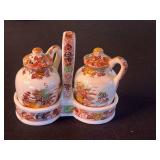 Nasco Mountain Wood-Land Tea Set - Cups, Saucers, Creamer, Sugar & Butter Dish