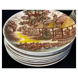 Nasco Mountain & English Cottage Japan Transferware Plates - Assorted Sizes, Two Patterns