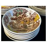 Nasco Mountain & English Cottage Japan Transferware Plates - Assorted Sizes, Two Patterns