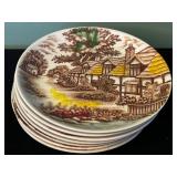 Nasco Mountain & English Cottage Japan Transferware Plates - Assorted Sizes, Two Patterns
