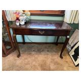 Antique Mahogany Console Table with Drawer Contents only - Assorted Vases, Porcelain & Glassware NOT included