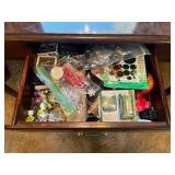 Antique Mahogany Console Table with Drawer Contents only - Assorted Vases, Porcelain & Glassware NOT included