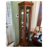 Tall Wooden Display Curio Cabinet with Glass Doors and Shelves - curio only
