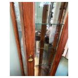 Tall Wooden Display Curio Cabinet with Glass Doors and Shelves - curio only