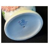 Belleek Assorted Porcelain Miniatures - Bunny in Egg Arch, Leaf Dish, Ribbed Vase & Lidded Jar