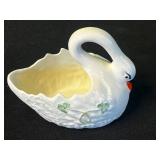Belleek Ireland Swan Creamer Set - 3 Piece Porcelain with Green Mark
