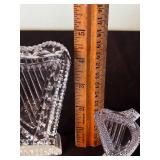 Waterford Crystal Cut Glass Cross Figurines - Diamond Pattern Clear Crystal Decor