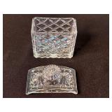 Waterford Crystal Glass Clock with Lidded Sugar Jar and Tall Vase (Lot of 3)