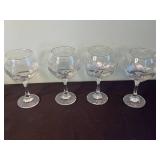 Assorted Clear Glass Stemware with Etched Leaves - Includes Russ Berrie Vase & Floral Plate