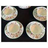 Minton Haddon Hall Bone China Tea Set - Teapot with Teacups & Saucers (England)