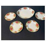 Royal Albert Old Country Roses Dessert Plates - Floral Border with Gold Trim