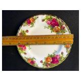 Royal Albert Old Country Roses Dessert Plates - Floral Border with Gold Trim