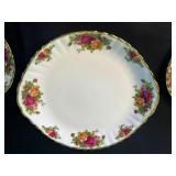 Royal Albert Old Country Roses Dessert Plates - Floral Border with Gold Trim