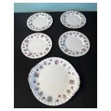 Royal Albert Dinner Plates - Purple Floral Border with Gold Trim (5-Piece Set)